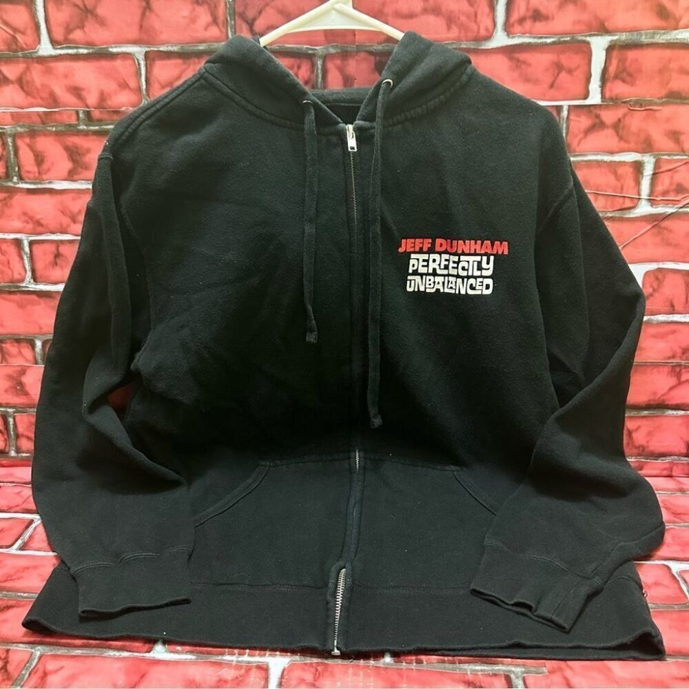 Jeff Dunhan Perfectly Unbalanced Full Zip Black Hoodie M